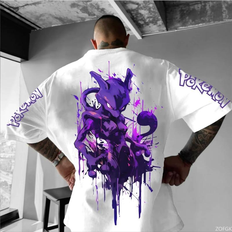 

Літні чоловічі футболки оверсайз з принтом Покемонів, літній одяг Y2k, жіночі футболки з коротким рукавом, бавовняні повсякденні топи, вуличний одяг у стилі хіп-хоп 5XL