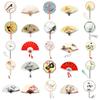 50 Chinese Style Round & Folding Fan Stickers: Creative DIY Graffiti Journal and Guka Milk Tea Cup Decor
