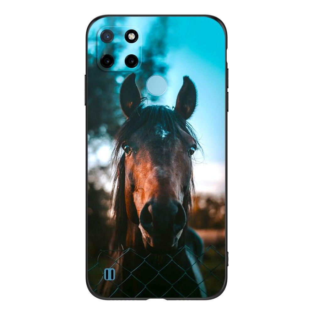 For Realme C21Y C25Y Case For OPPO Realme C21Y C25Y 4G Soft Case RMX3261 Coque 6.5inch Black Tpu Case Lion Wolf Tiger Dragon