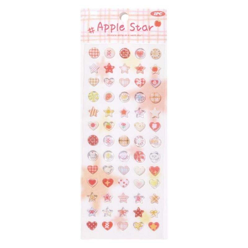 

Lovely Epoxy Decorative Sticker Star Shape Sticker Stationery Sticker Scrapbook Sticker Adhesive Sticker for Journal