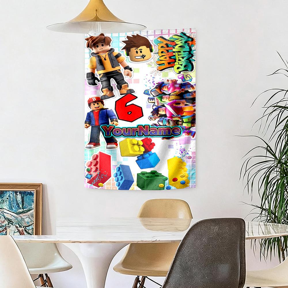 Roblox Custom Your Name Wall Decor Tapestry Art For Pet Memorial Birthdaywedding Party Backdrop Family Gift