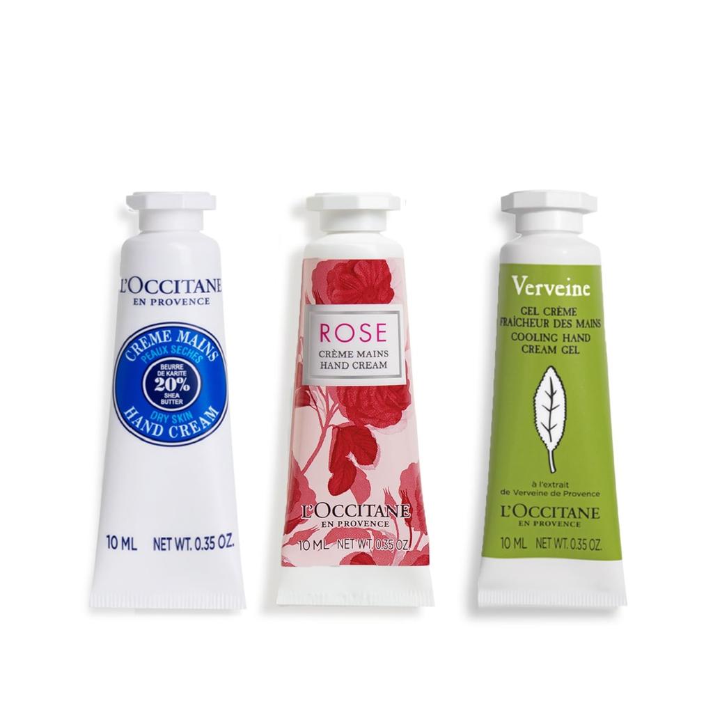 Mini Handcreme Trio Rose Set Ein tolles kleines Geschenk für oder jedes L'OCCITANE (Shea & Eisenkraut) 3. Geburtstage, Abschiede, Vatertag, Anlass.