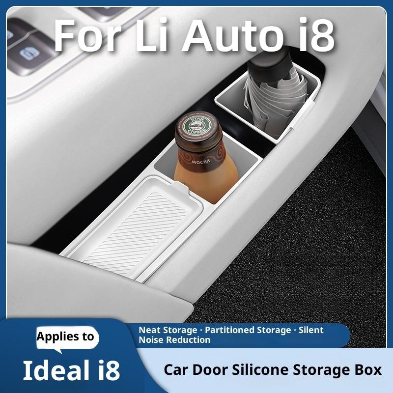 For Li Auto i8 Interior Decoration Modification Door Silicone Storage Box Door Groove Pad Umbrella Storage Water Cup