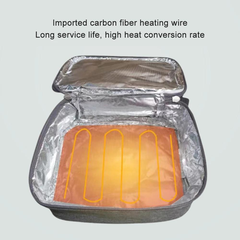 Insulated Lunch Bag Electric Thermal USB Heating Lunch Bag  Portable Food Warmer Box Travel Hiking Outdoor Camping Lunch Bag
