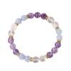 Festive Gifts Amethyst Aquamarine Clear Crystal Beaded Bracelet Natural Spiritual Fashion Jewelry For Women Daily Wear Gift Ideal For Clarity