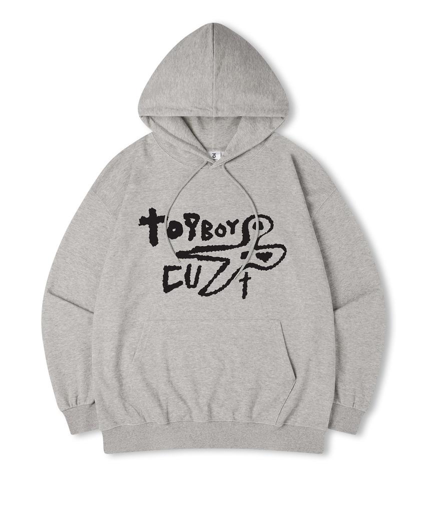 Top Boy Caesars Oversized Brushed Print Hooded Sweatshirt