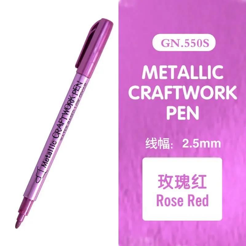 Double Tip Metallic Gold Silver Marker Pen Permanent Art Marker Crafts DIY Painting Pens Card Making Stationery Art Supplies