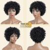 Women Synthetic Black Wigs With Bangs Short Curly Wigs for Daily Cosplay Natural Fluffy Hair Heat Resistant Fiber
