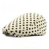 Vintage Corduroy Flat Cap for Women Leopard Print Floral Cabbie Hat Retro Polka Dot Newsboy Beret Autumn Winter Warm Peaked Cap