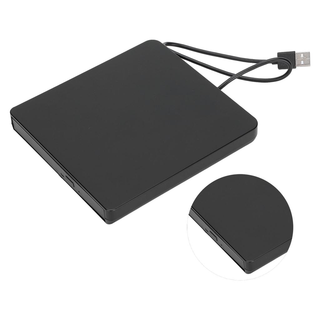 External DVD Drive USB2.0 Portable DVD Player for Windows XP Wind10 Vista7LinuxOS XBlack