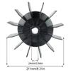 Luftkompressor Fläkt Pump Tillbehör 5 Bladig Fläktblad D-hål 24 mm Diameter 211 mm Luftkompressor Motor Fläktblad För Luftkompressor