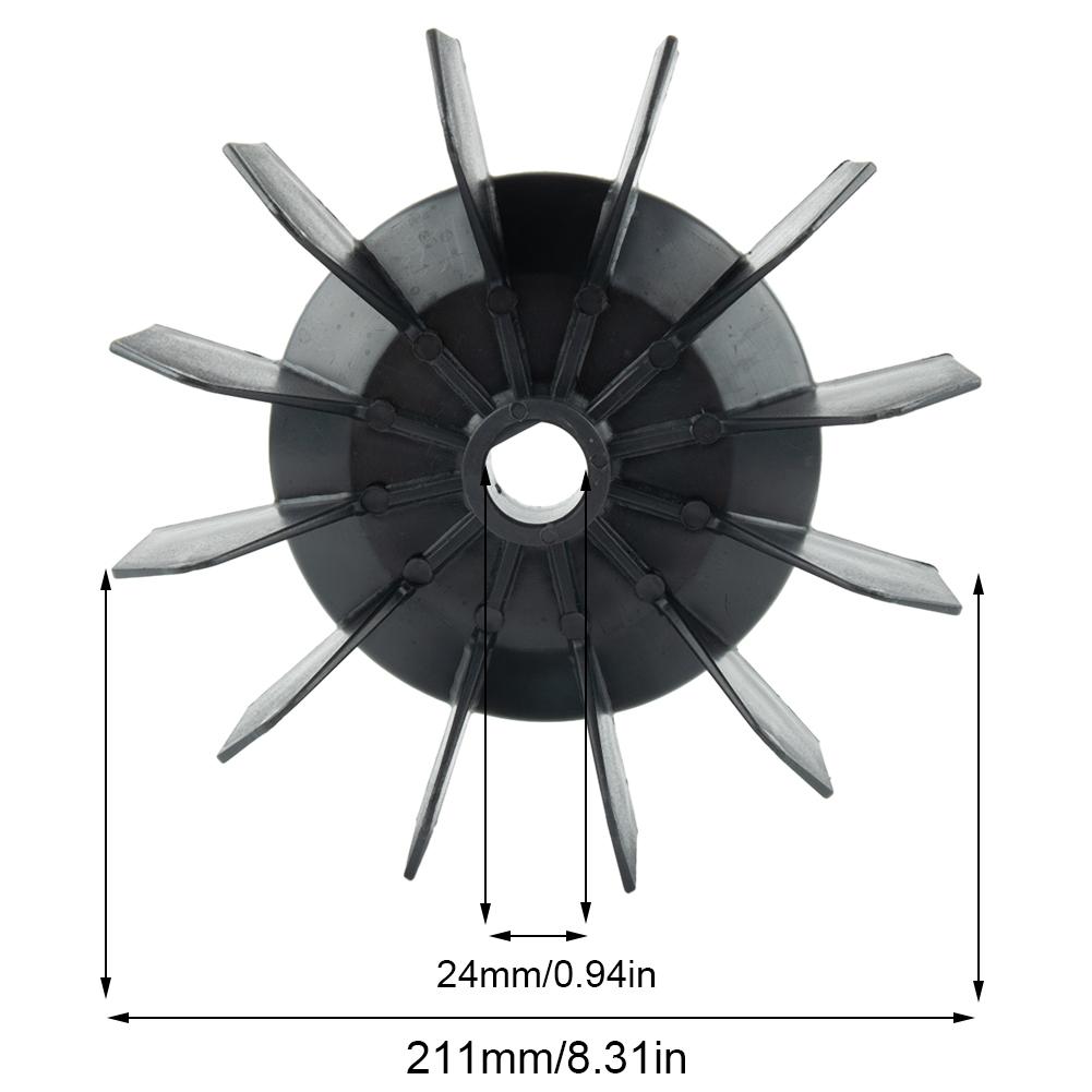 Luftkompressor Fläkt Pump Tillbehör 5 Bladig Fläktblad D-hål 24 mm Diameter 211 mm Luftkompressor Motor Fläktblad För Luftkompressor