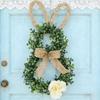 19.6 Inch Easter Bunny Decor With Flower Front Door Wreath Bunny Shape Wreath  Home Indoor