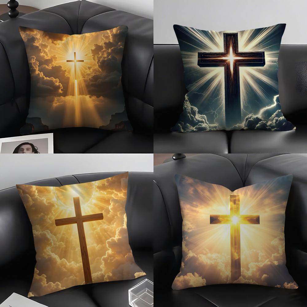 Cross Hot Cushion Cover Pillowcase Ultra Soft Skin Friendly Fabric Cloud Like Comfort Concealed Zipper