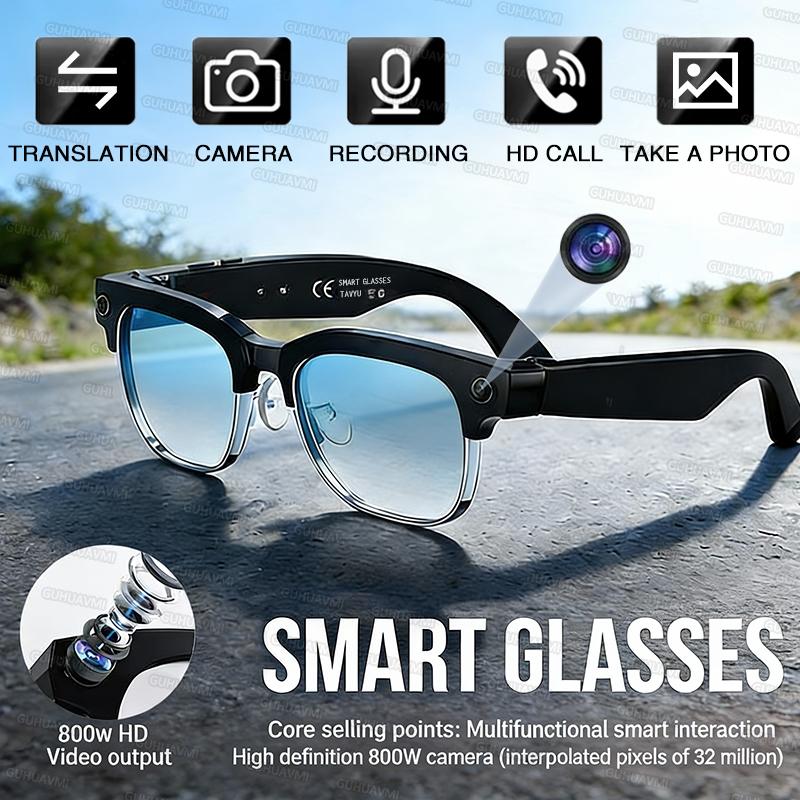 2026 Neue KI-Smart-Brille 800W HD-Kamera Brille Fotoerkennung Videoaufnahme Übersetzung Anruf Wasserdichte Sonnenbrille Herren Damen