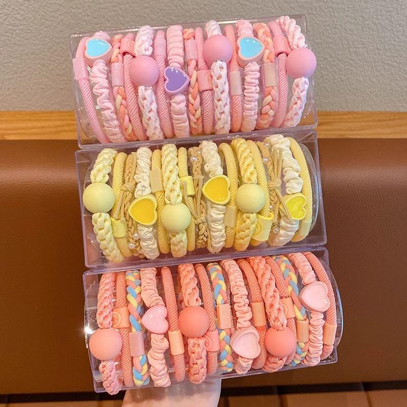 5PCS Colorful large circle children's rubber bands do not harm hair, girl headbands, Korean baby hair accessories, hair rings