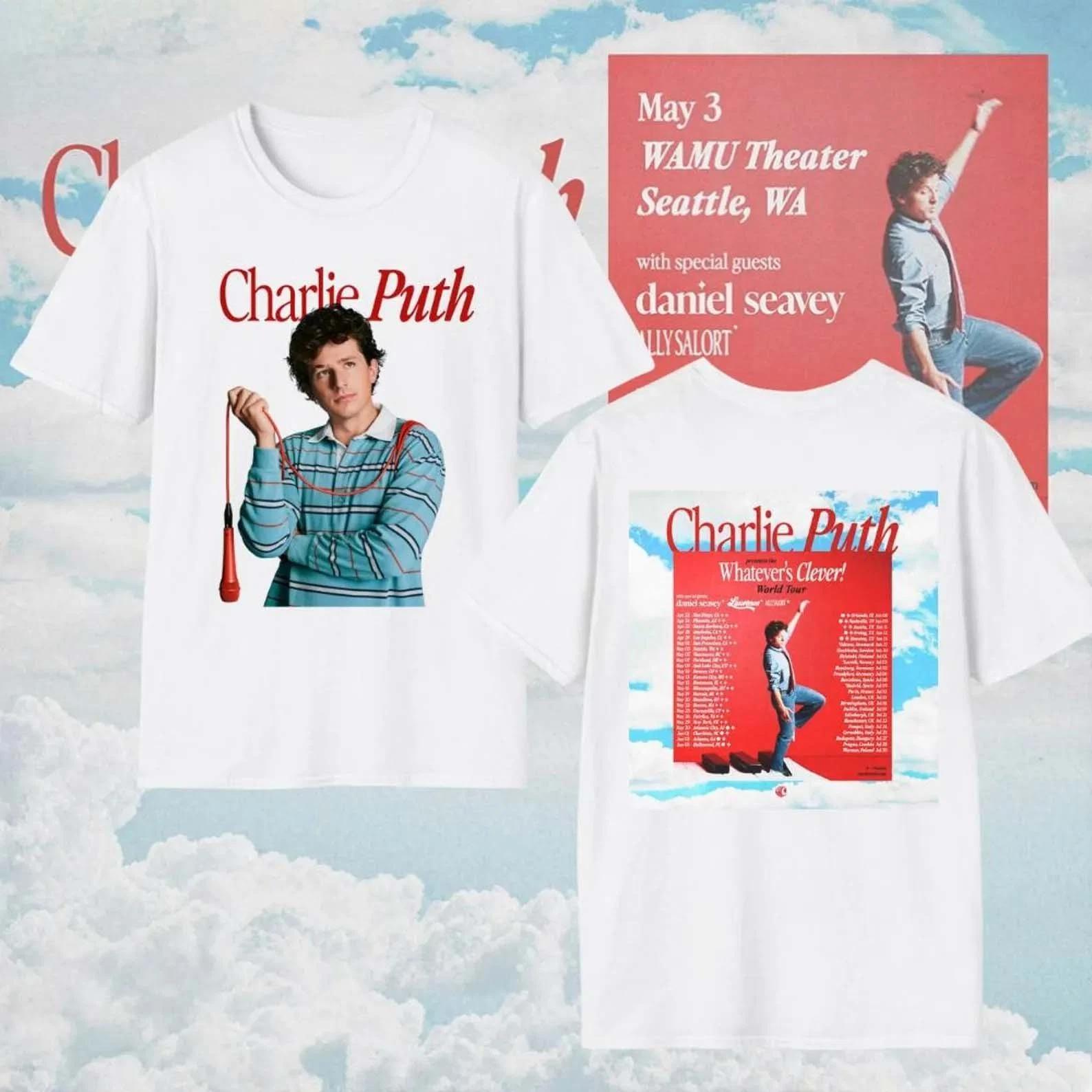 

2026 Charlie Puth World Touring Event Pure Cotton TShirt Essential for Fan Support Comfortable and Breathable in Y2K Style 4XL