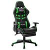 Day and Night - Day and Night Black and Green Synthetic Leather Gaming Chair with Footrest