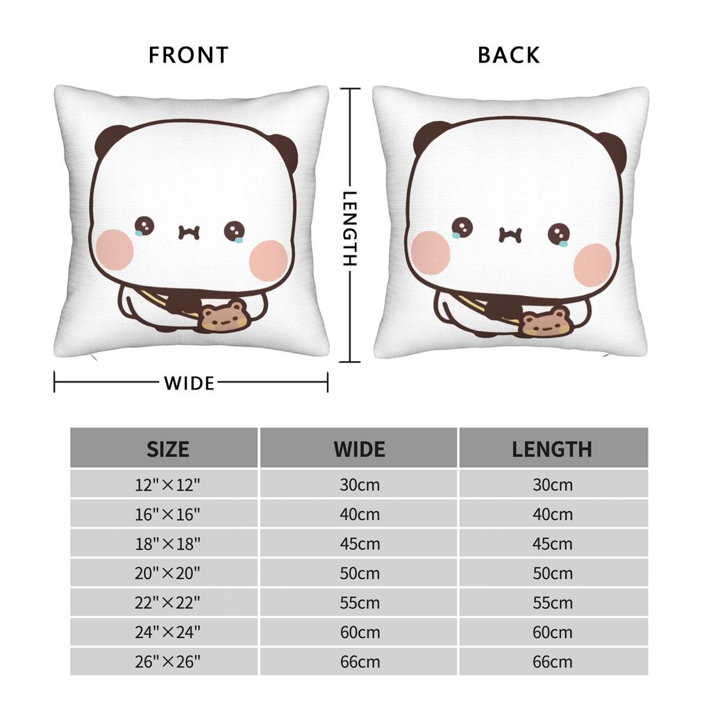Cute Panda Bear Bubu Dudu Pillowcase Printed Polyester Cushion Cover Decor Throw Pillow Case Cover Home Zipper 18''