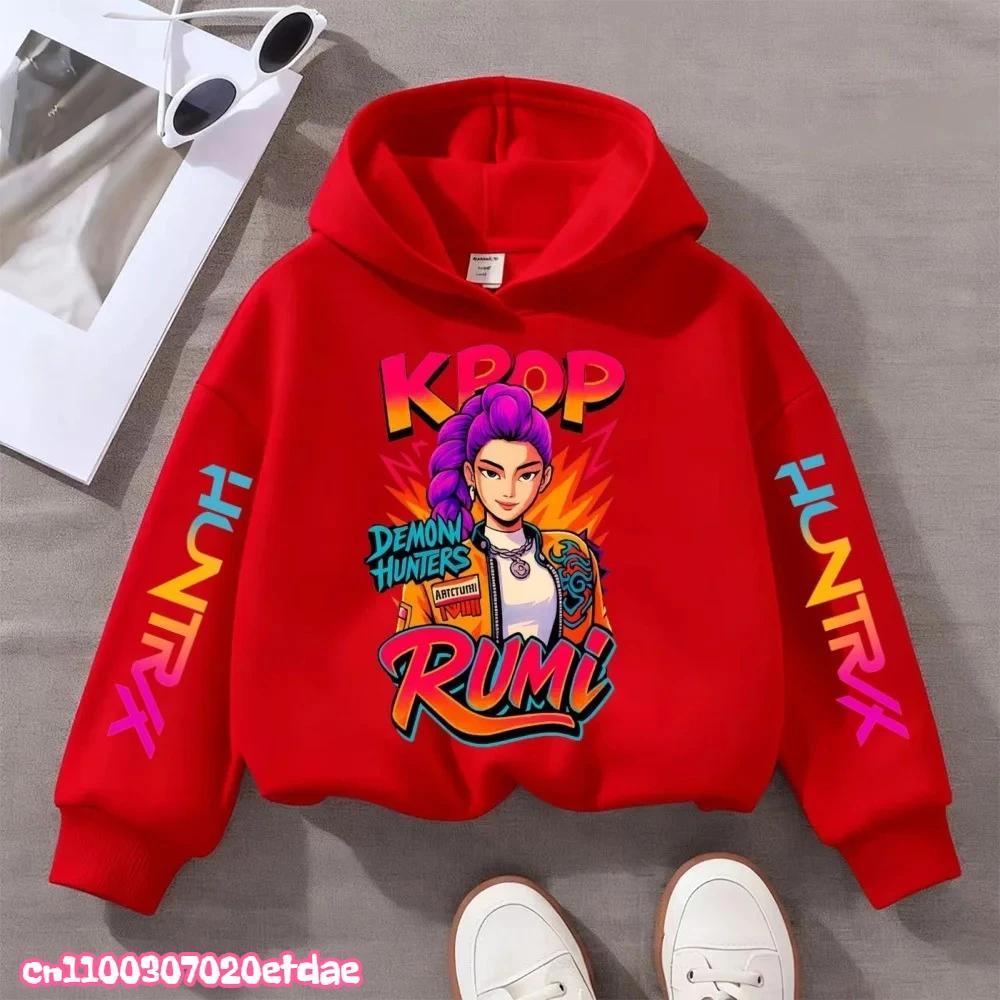 2025 Anime K-Pop Girl Witch Hunter Hoodie Harajuku Hip Hoodie Boy Kids Letter Print Sportswear Fashion