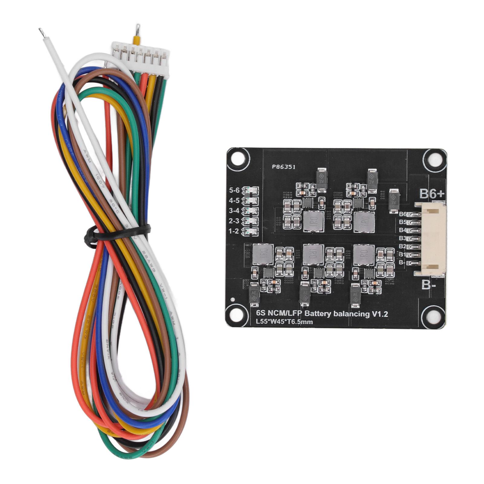 

6S Battery Balance Board Inductive Low Power Consumption Active Equalizer with Cable Light