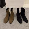 Fashion Autumn Winter Women Ankle Boots Low Heels Zipper Shoes Fashion Square Toe Comfortable Botas Zapatos De Mujer