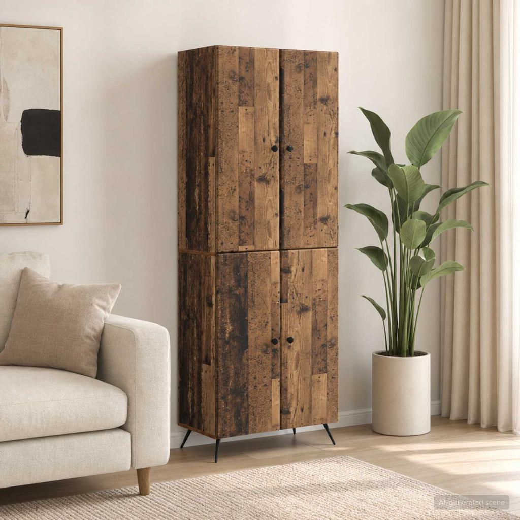 2 Piece Cabinet Set Reclaimed Wood Engineered Wood