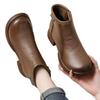 Autumn and Winter New Retro Handmade Women's Leather Boots Thick Heel Soft Sole First Layer Soft Leather Short Boots Literary and Simple Versatile Wo
