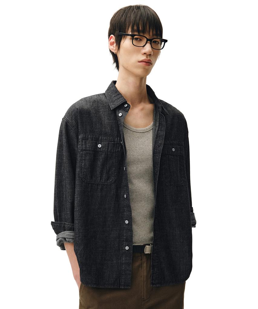 DECET Relax Work Denim Shirts Dcsh014Black