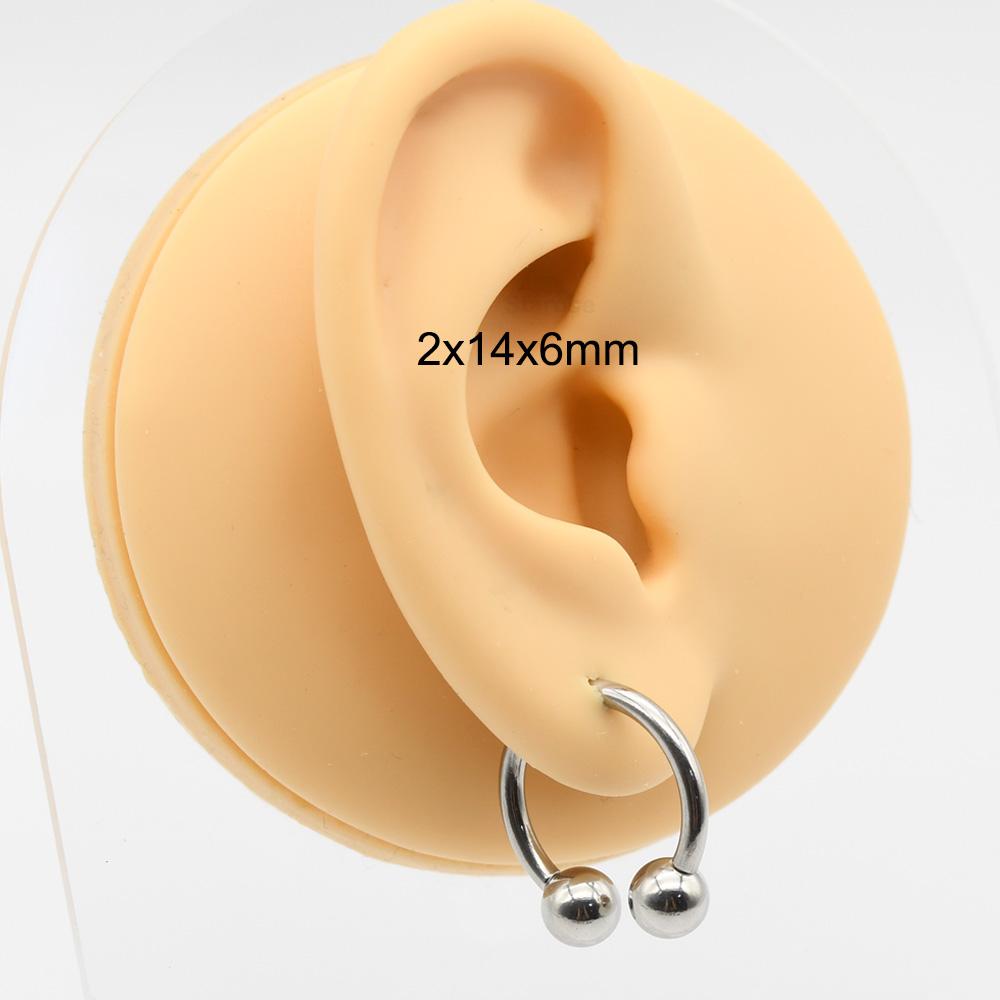 12G-00G Velký průměr Kruhový činkový kroužek z nerezové oceli s vnitřním závitem Piercing do nosu Septum Piercing Rozšiřovač Náušnice do laloku
