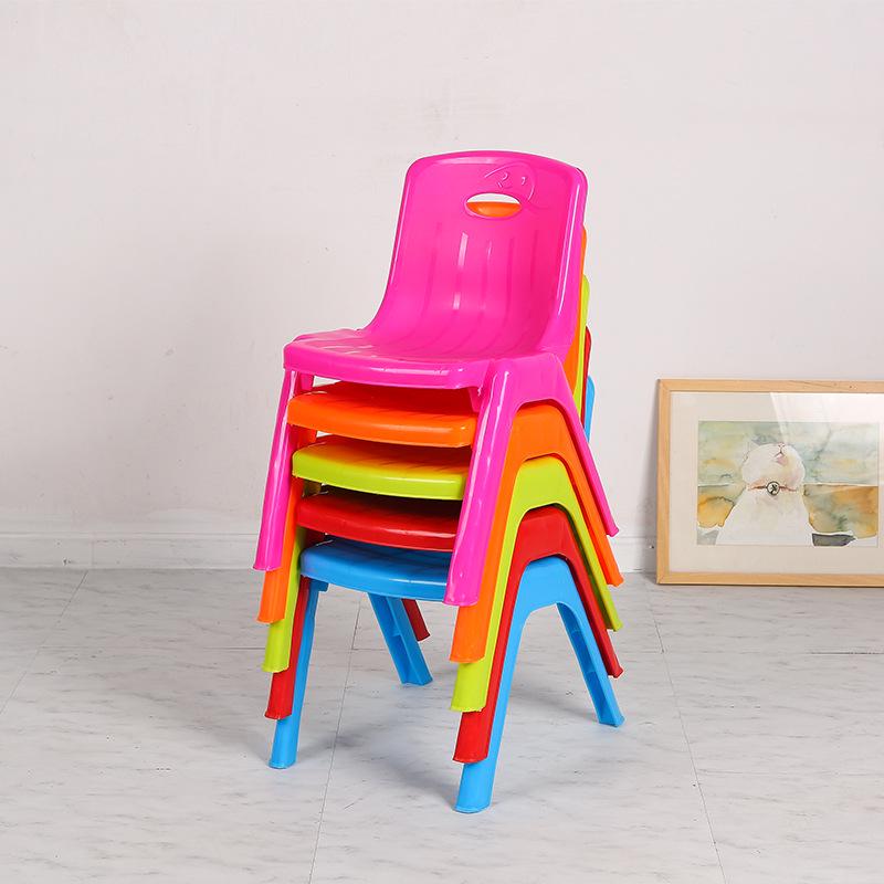 Children's Thickened Non-slip Dining Chair - Small Plastic Stool with Backrest for Kids and Toddlers