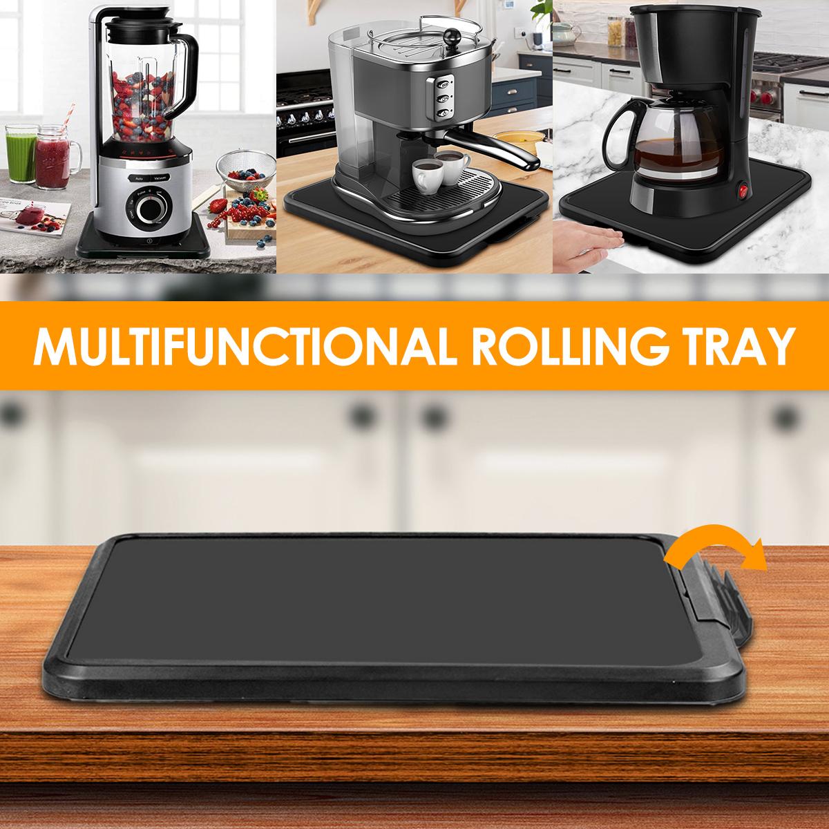 

Kitchen Appliance Sliding Tray with Smooth Wheels 16.14×11.81×0.8in Sturdy Non-slip Under Cabinet Appliance Rolling Tray чорний