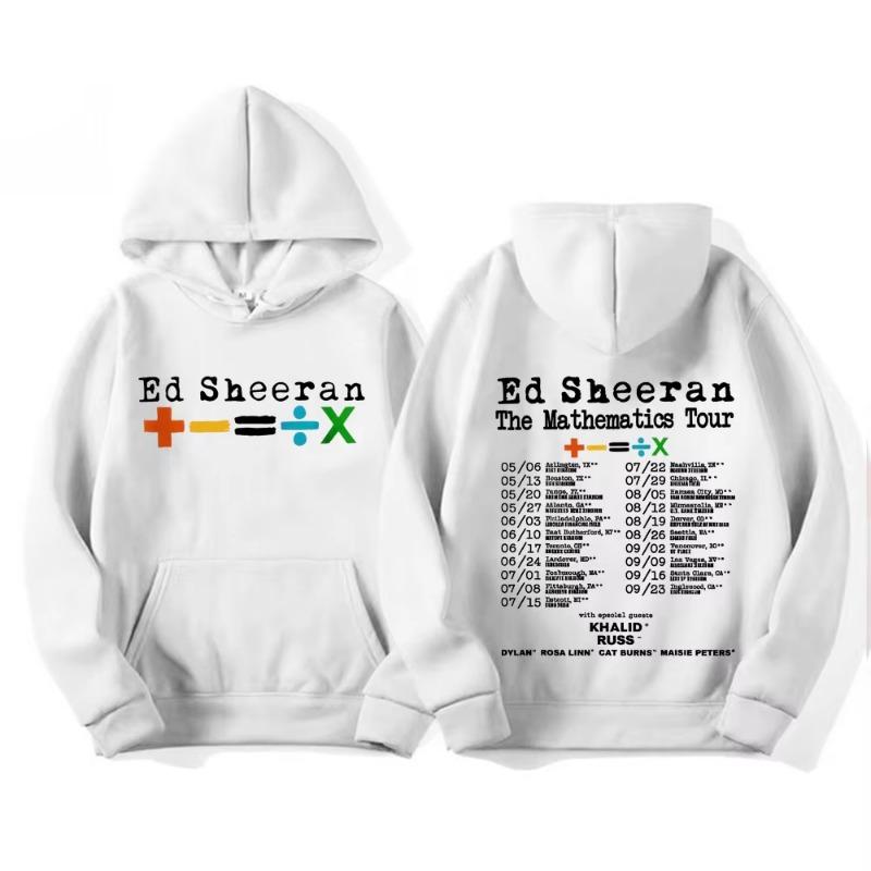 Ed Sheeran Mathematics Tour Double Sided Graphics Hoodie Men Women Fashion Aesthetic Comfort Street Hoodies Sweatshirt Tops