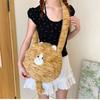 New female style girl soft cute fluffy large capacity shoulder bag cute plush cat messenger bag portable