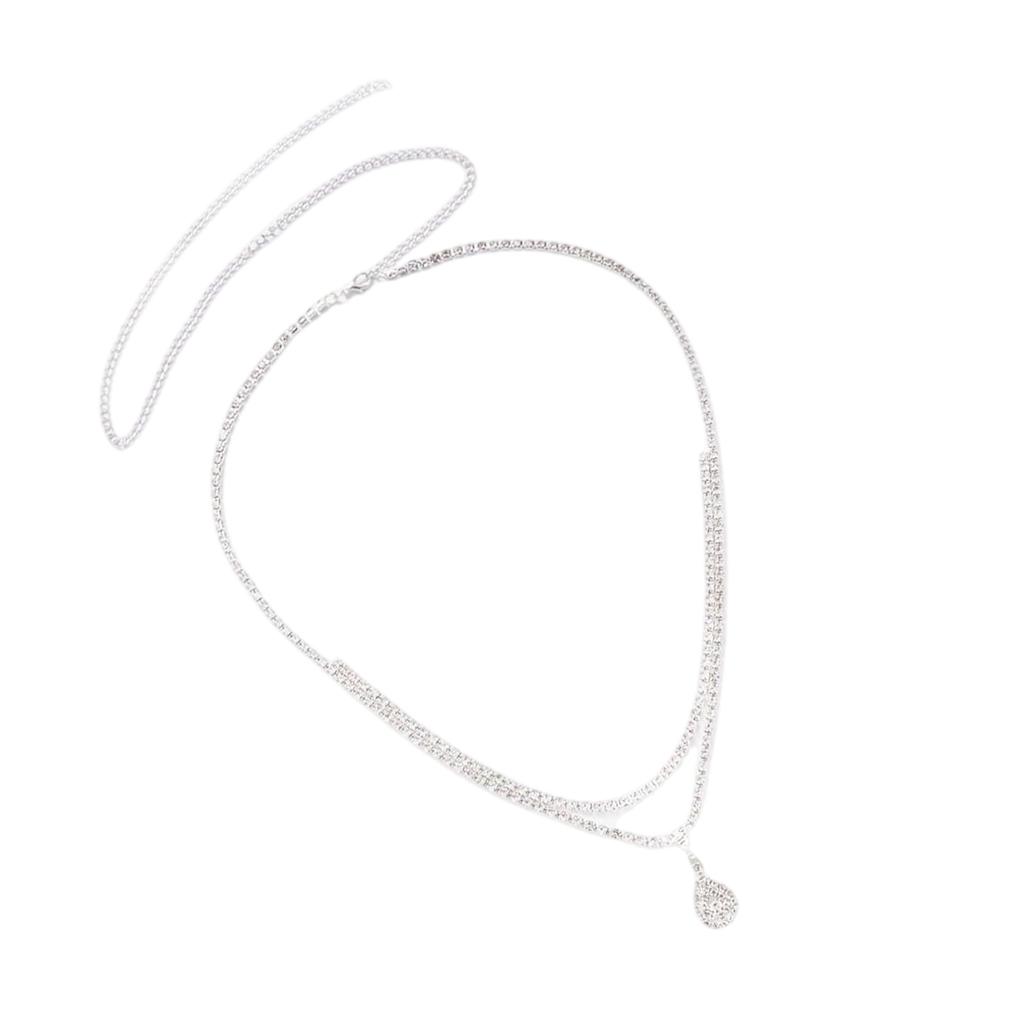 Double Layer Waterdrop Pendant Waist Chain Body Jewelry For Women Beach Party Daily Wear Elegant Accessory