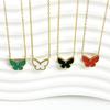 ALTERA Luxury Butterfly Shell Pendant Necklace for Women Stainless Steel Gold Plated Chain Choker Fashion Design Zircon Gift