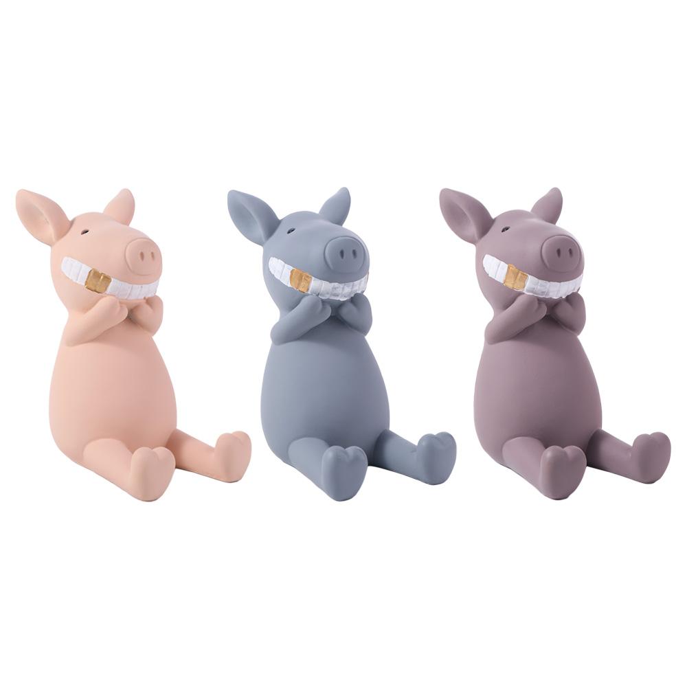 Resin Cartoon Phone Holder Anti-slip Multi-functional Pig Mobile Phone Stand DIY Crafts Figure Cell Phone Bracket