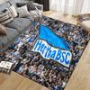 Hertha BSC Art Flannel Printed Carpet, Home Sofa Decoration for Living Room & Bedroom, Non‑Slip Play Flannel Floor Mat for Game Room