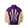 Imprimé Lettres Tissé Sports Simple Décontracté Polyvalent Col Montant Veste Zippée Veste Unisexe Châtaigne-Violet 172511605N-5