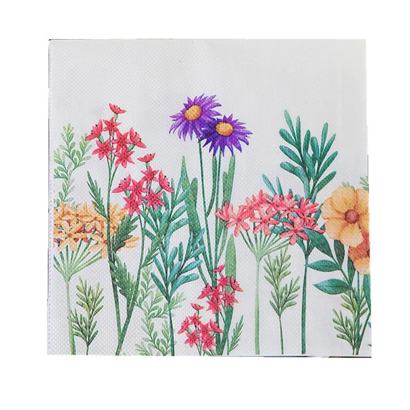 20 ks/balení Jarní květina Narozeninová oslava Jednorázové papírové ubrousky Papírové kapesníčky na Párty Stolní nádobí Svatba Vánoce Festivalová potřeba