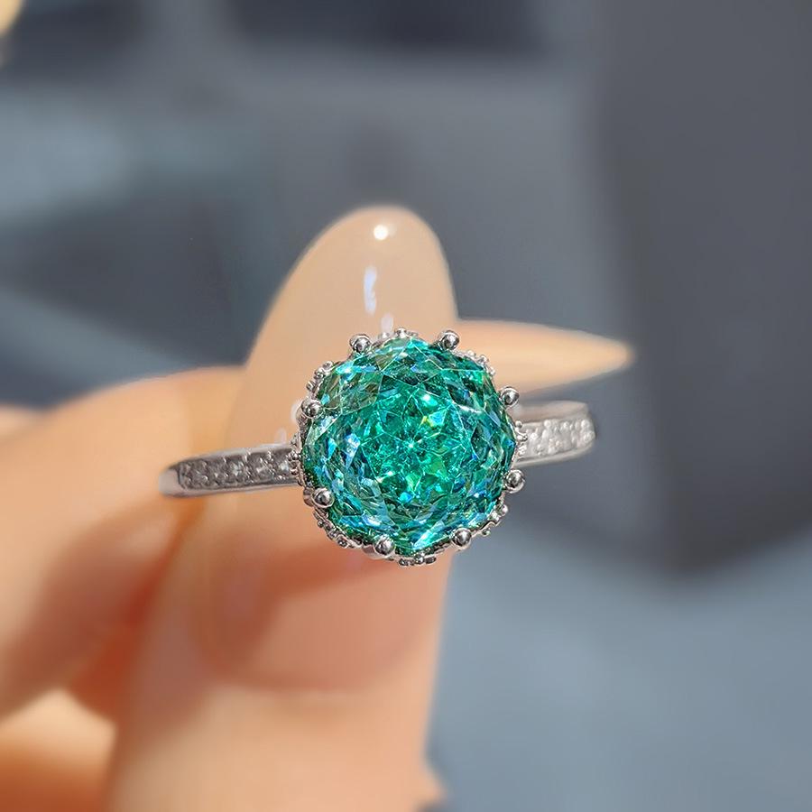 Octagonal Rose-Cut Tanzanite Pendant with High-Carbon Diamonds, Colorful Diamond Earrings, and Paraiba Ring