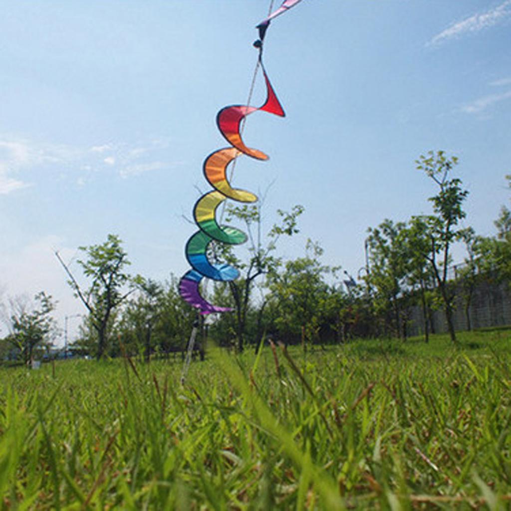 Large Rainbow Wind Spinner 43 Inch Nylon Outdoor Garden Ornament Foldable Design for Yard Decoration