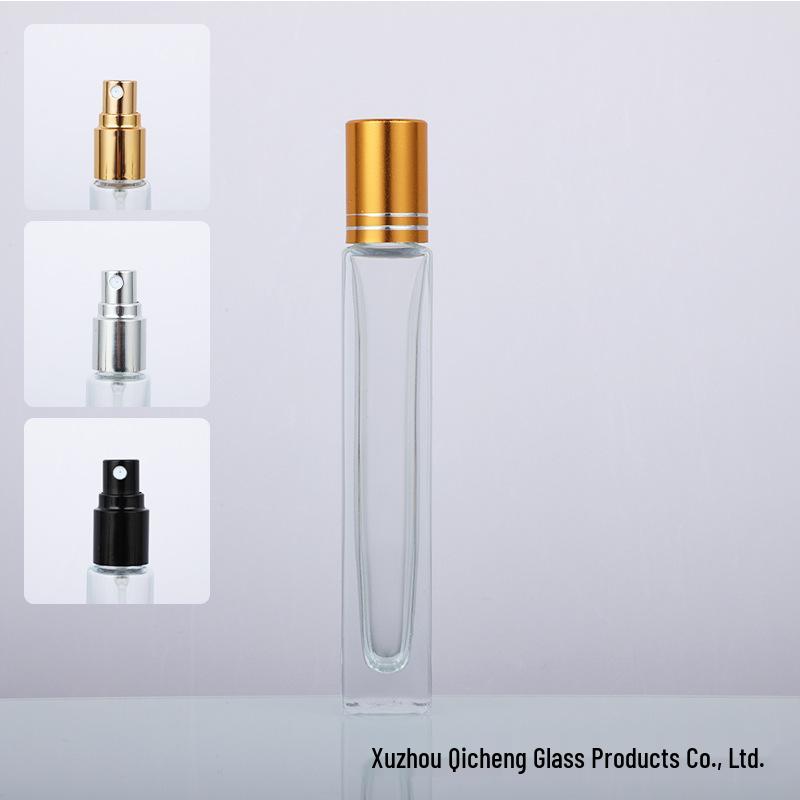 10ml Portable Glass Perfume Bottle with Spray, Roller Ball, and Lid - Silkscreen Compatible