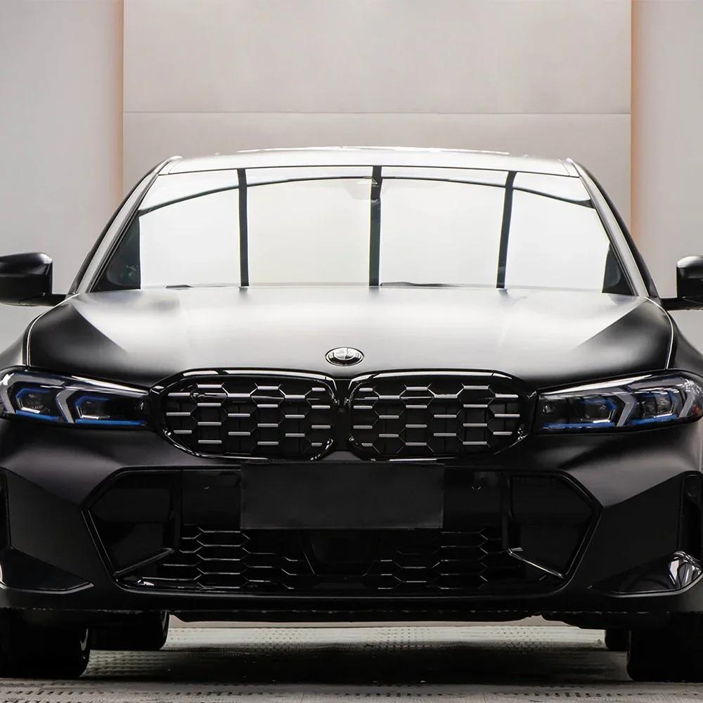 Matte Black Vinyl Film Car Wrapping Sheet Roll PET Film Bubble Free Automobiles DIY Roof Decal Sticker Car Decor Accessories