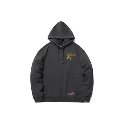 Felpa casual con cappuccio serie CF Li Ning Unisex Felpe Nero Grigio Pino AWDR506-5