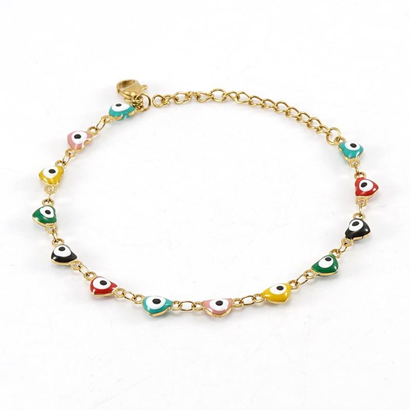 

Браслет-подборка цветов от сглаза из нержавеющей стали, женское ожерелье от сглаза из титановой стали 18 карат 18K