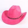 Neue Farbe Western Cowboyhut Herren und Damen Pendler Vielseitig Einfacher Stil Breiter Rand Zylinder Sonnenhut