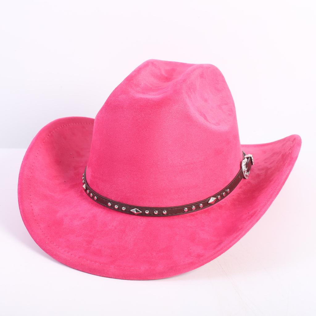 Neue Farbe Western Cowboyhut Herren und Damen Pendler Vielseitig Einfacher Stil Breiter Rand Zylinder Sonnenhut