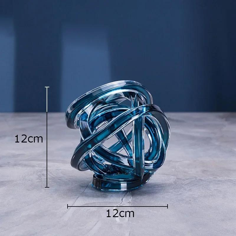 Twisted Coil Creative Transparent Glass Chain Sculpture Desk Decoration Crafts Ornaments Room Aesthetics Decor Modern Artwork