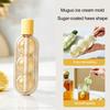 2Pcs 2-in-1 Silicone Popsicle Mold with Straw Quick Freezing Triple Balls Ice Ball Maker BPA-Free Summer Cool Water Drinks Bottle Ice Tray for Yogurt